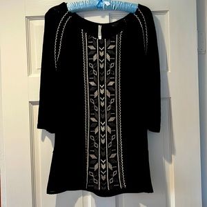 Black Blouse with embroidered detail